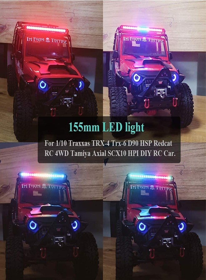 GLOBACT شريط إضاءة GLOBACT RC مزود بـ 24 مصباح LED - 20 وضع إضاءة، مصباح سقف 155 مم لسيارات الزحف بمقياس 1/10 من طراز Slash TRX-4 Bronco Trx6 Arrma Axial Scx10 I II RC4WD - Image 2